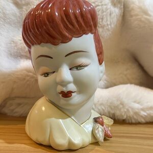 Fomalities by Baum Bros. Made in China. Ceramic Lady Head Vase